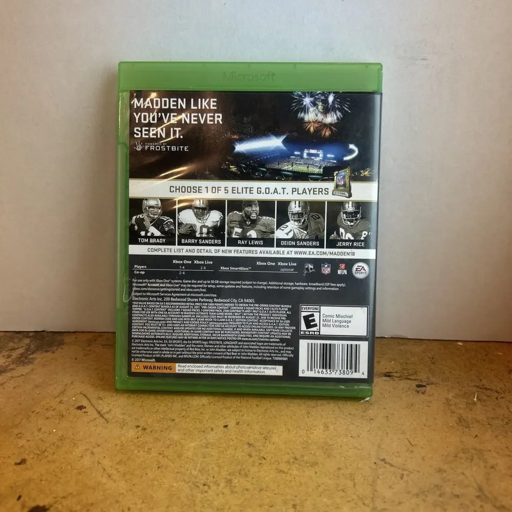 Madden NFL 18: G.O.A.T. Edition (Microsoft Xbox One, 2017)